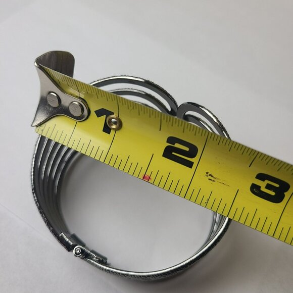 Antiqued Silver/Pewter-Tone Hammered Metal Wire Cuff Bracelet Fashion OSFM - Picture 7 of 9